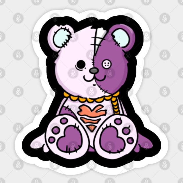 Pastel Goth Ripped Teddy Bear Pastel Goth Teddy Bear Sticker